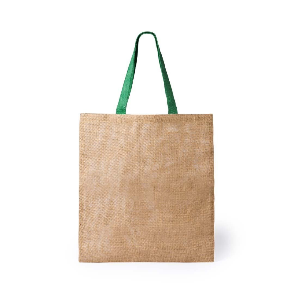 Ecological Jute Bag with Green Handles - Yarmouth