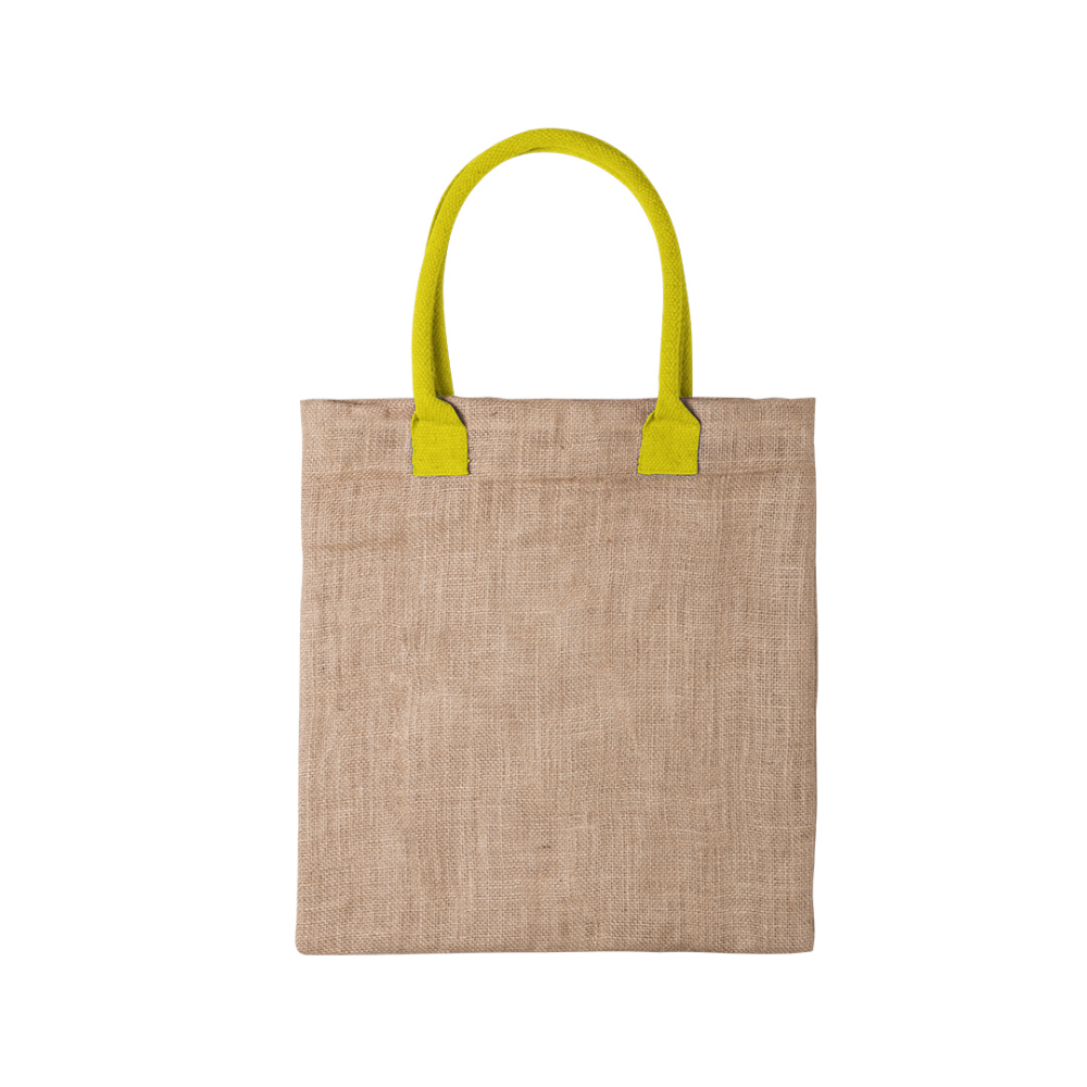 Medium-Sized Jute Bag with Reinforced Cotton Handles - Canford Cliffs