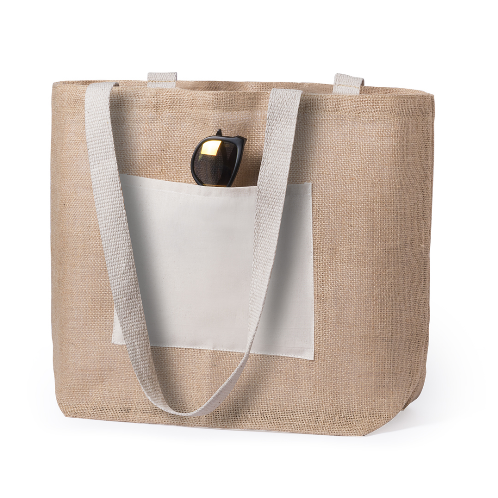 Reinforced Jute Bag with Cotton Pocket - Hatherton