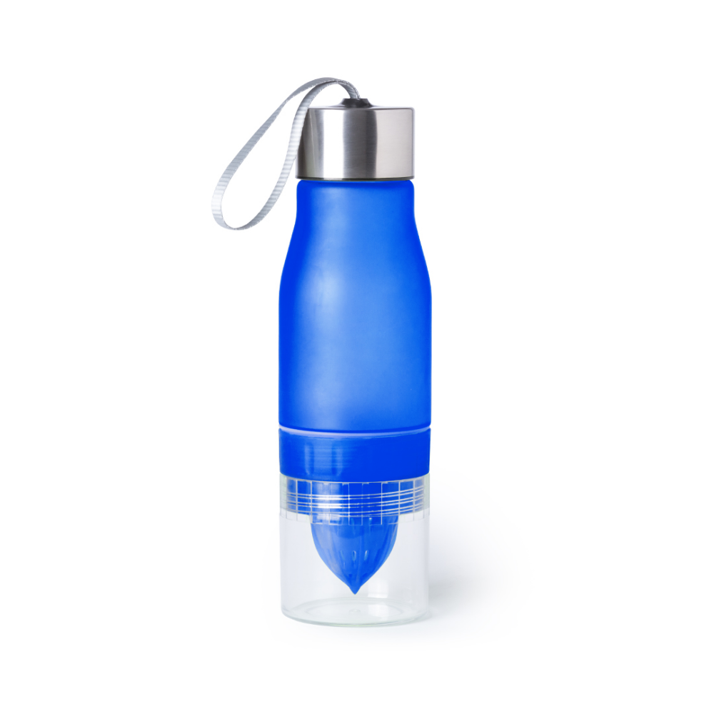 Bpa free drink bottle with a citrus juicer