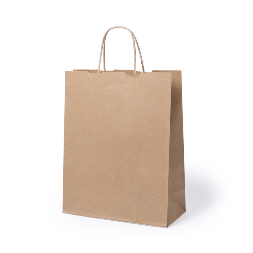 Natural Paper Bag with Reinforced Short Handles - Mortimer