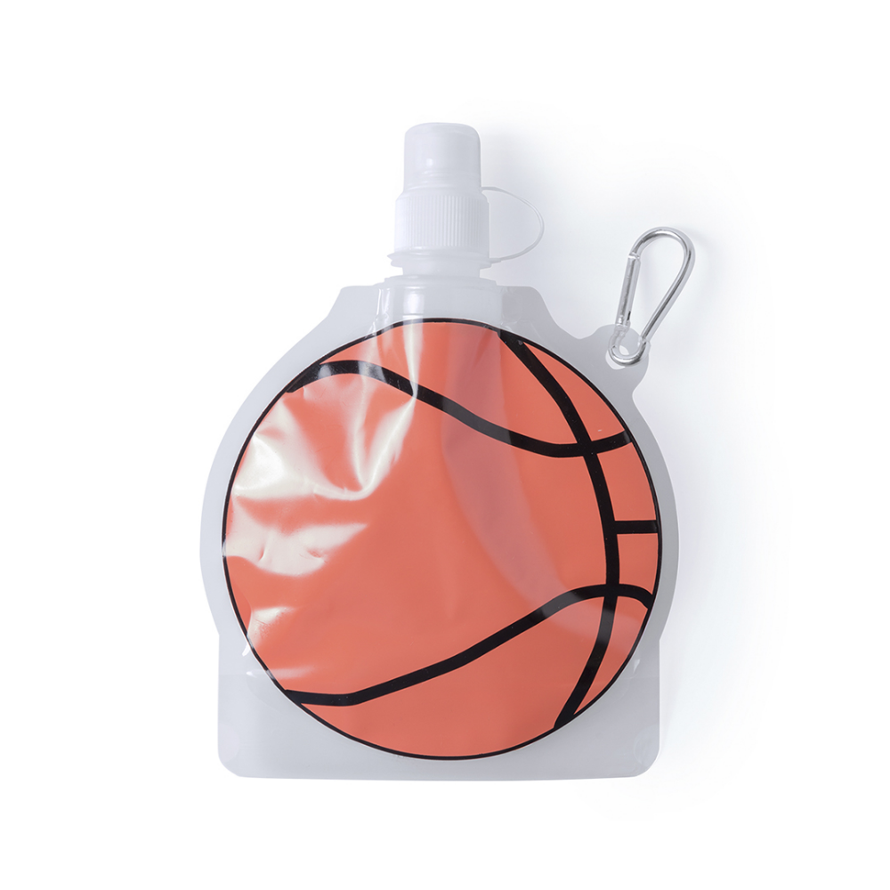 Botella de Agua PET Flexible con Tema Deportivo y Mosquetón - Aldeaquemada