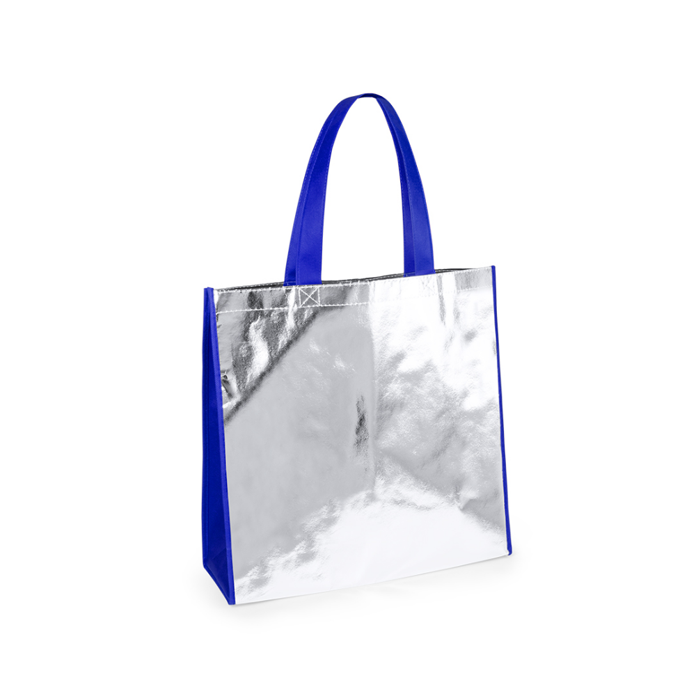 Bedruckte Stofftasche aus laminiertem Vliesstoff mit Metalleffekt 120 g/m² - Hagen