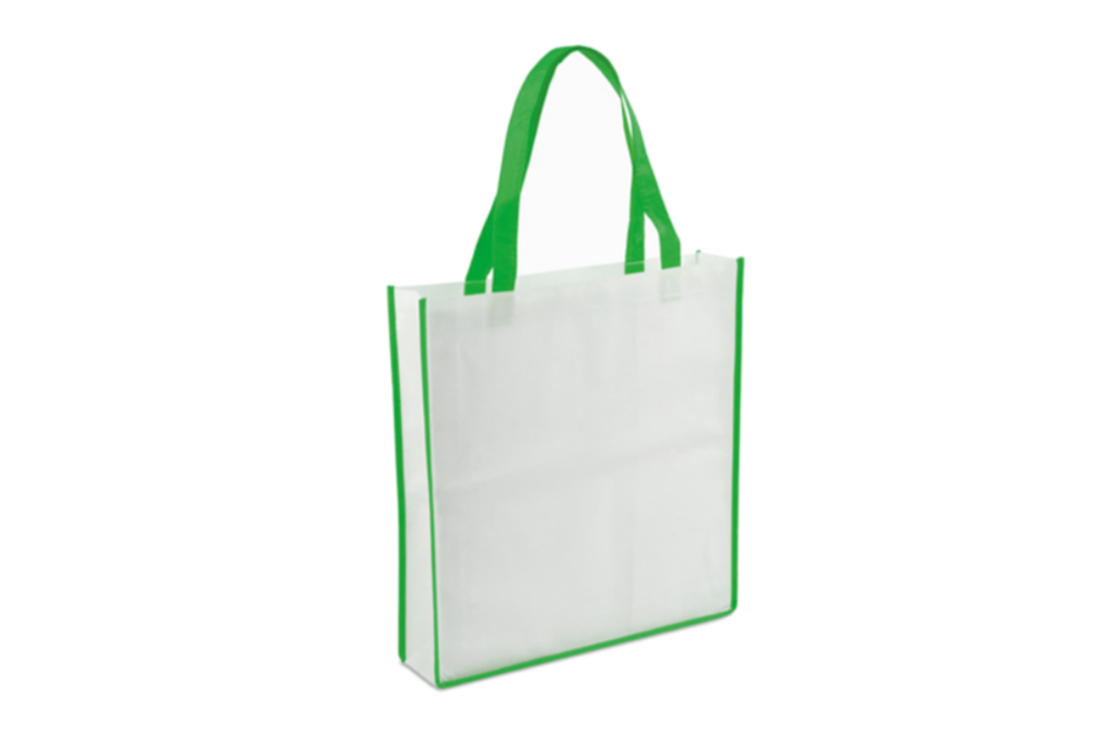 Bedruckte weiße Stofftasche aus Vliesstoff mit farbigen Konturen 90 g/m² - Gelsenkirchen