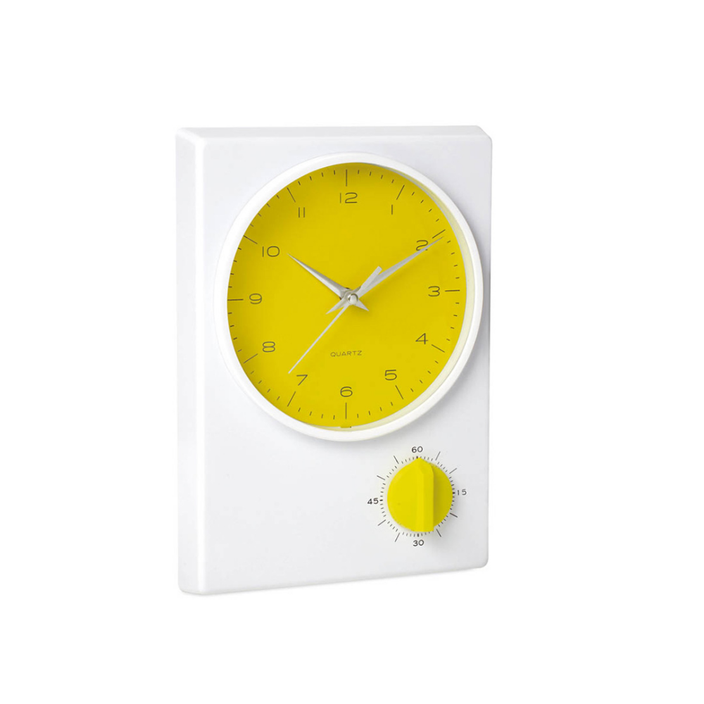Reloj de pared analógico colorido con temporizador incorporado - Ribafrecha