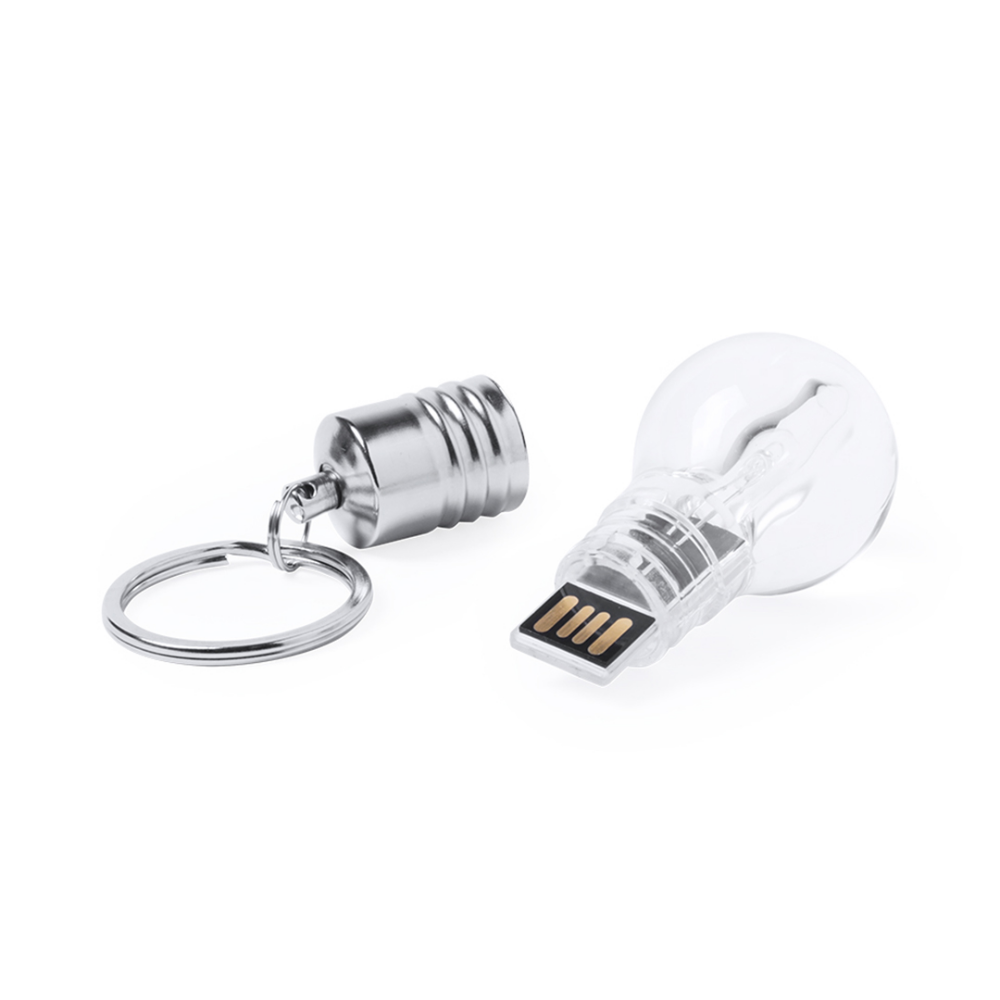 8GB Light-Up Bulb Design USB Flash Drive with Keychain - Wick