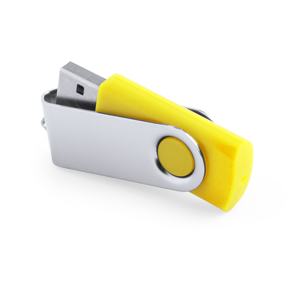 Chiavetta USB da 16GB con meccanismo a torsione e clip in metallo - Giussago