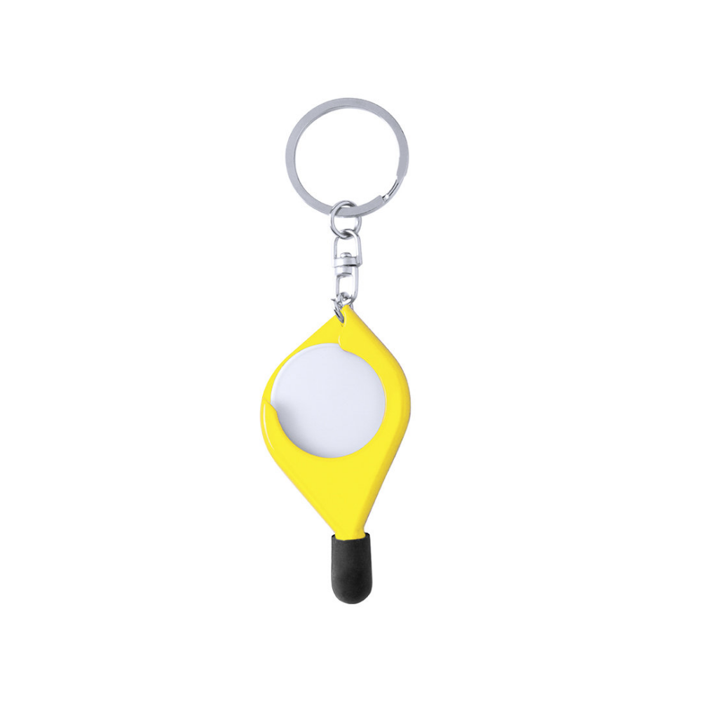 A creatively designed keychain coin that includes a touch pointer and a detachable coin. - Goole