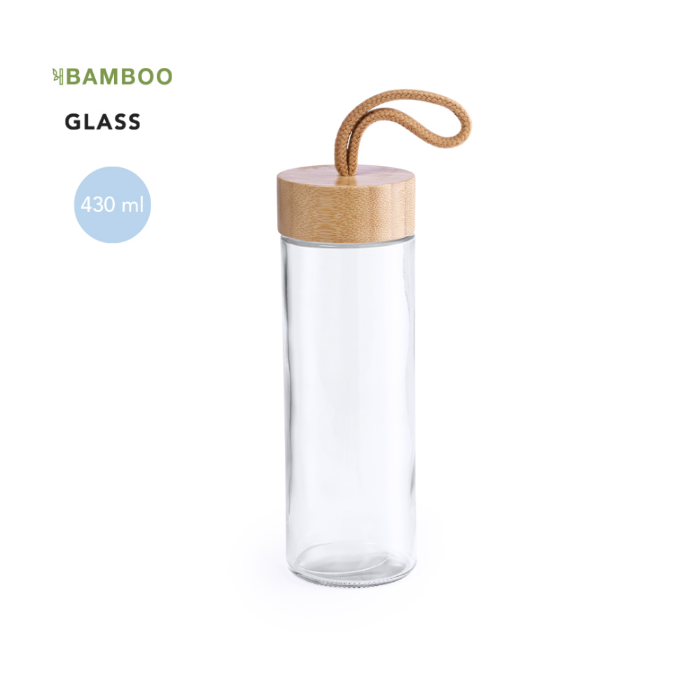 Bedruckte Trinkflasche aus Glas 420 ml - Marie