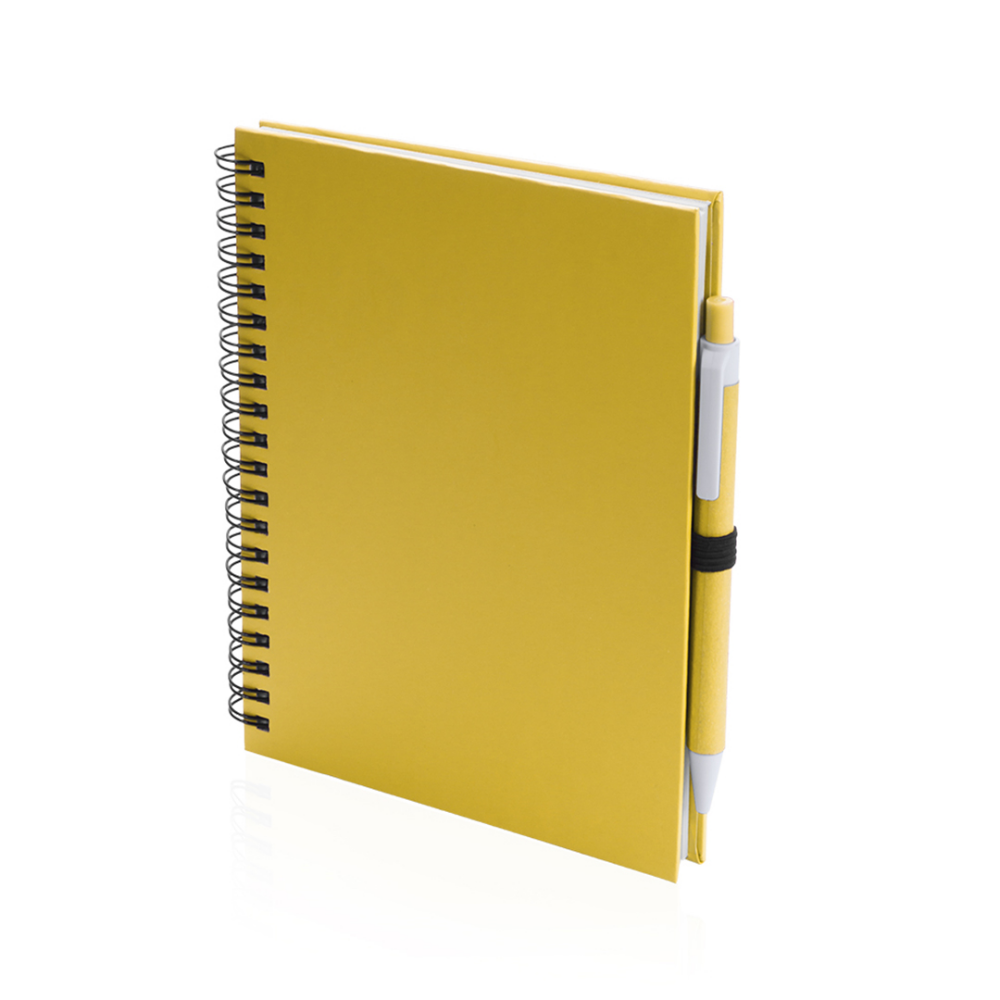 Recycled Cardboard Notebook with Pen - Aycliffe
