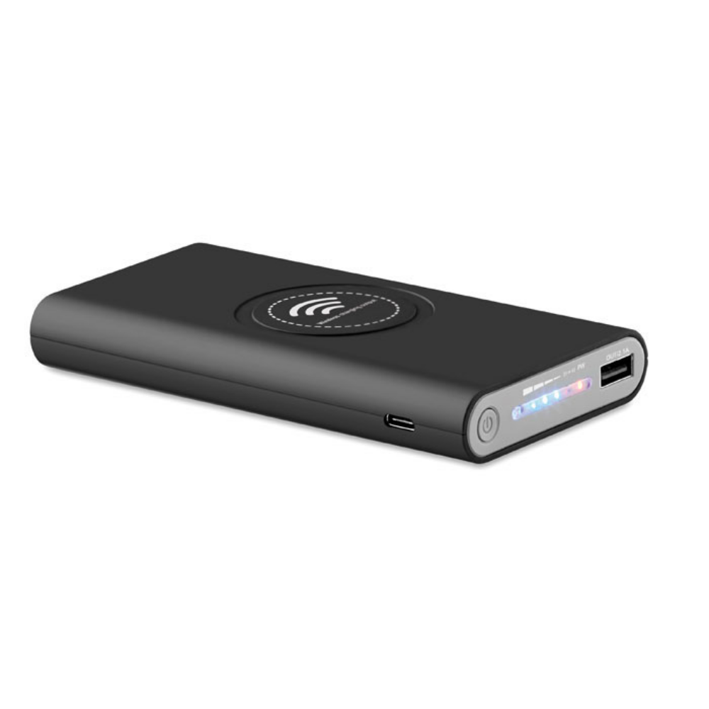 A power bank that supports wireless charging and has a capacity of 8000mAh - Market Bosworth