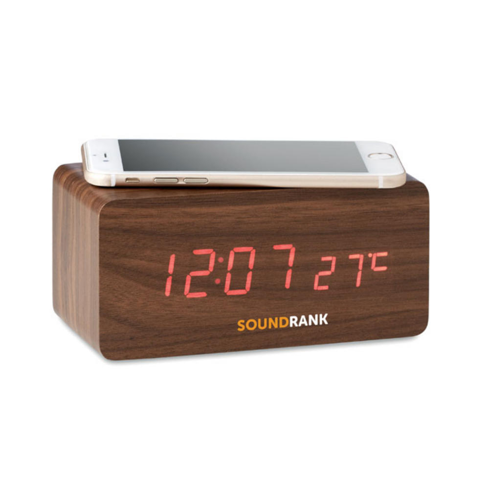 LED Time Display Alarm Clock with Wireless Charging - Appleby