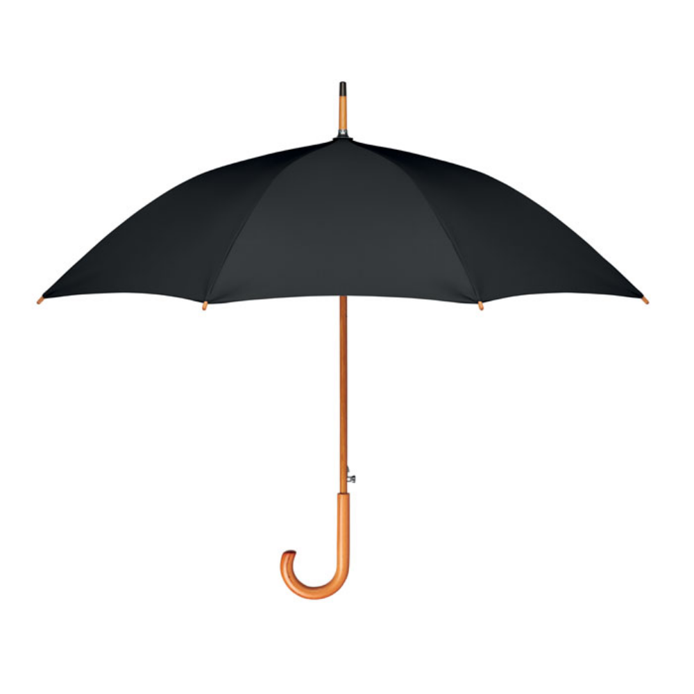 23-inch automatic-opening umbrella made of RPET Pongee fabric and featuring wooden details - Kempsford