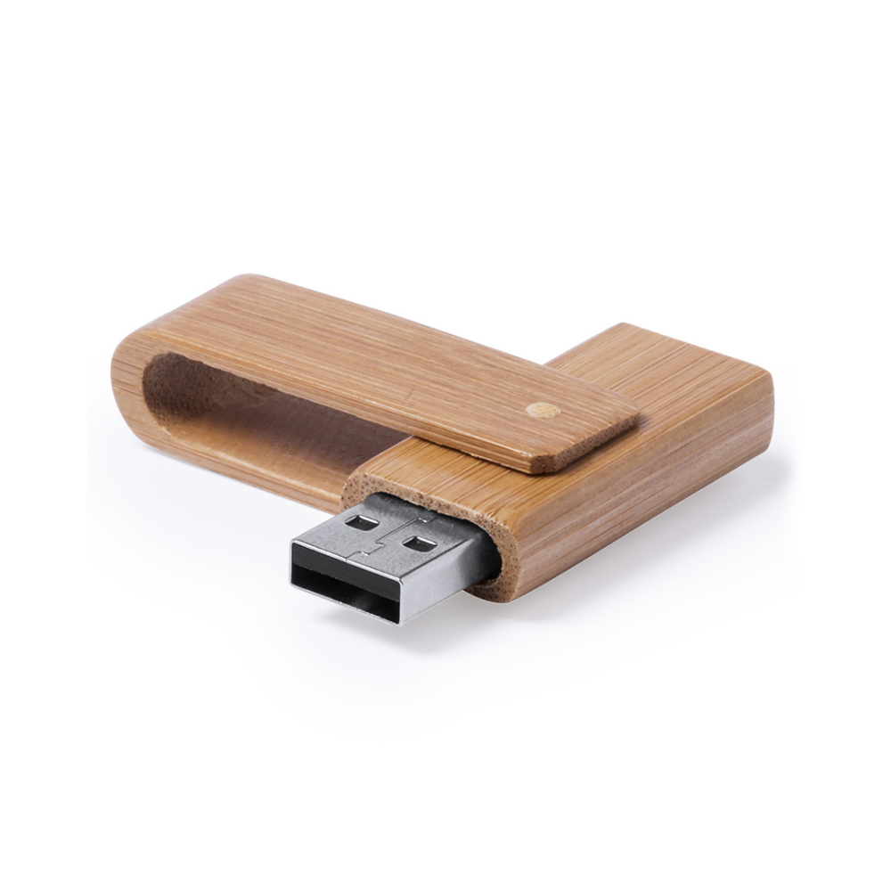 USB Stick bedrucken ökologisch aus Bambus 16 GB - Heidelbeere