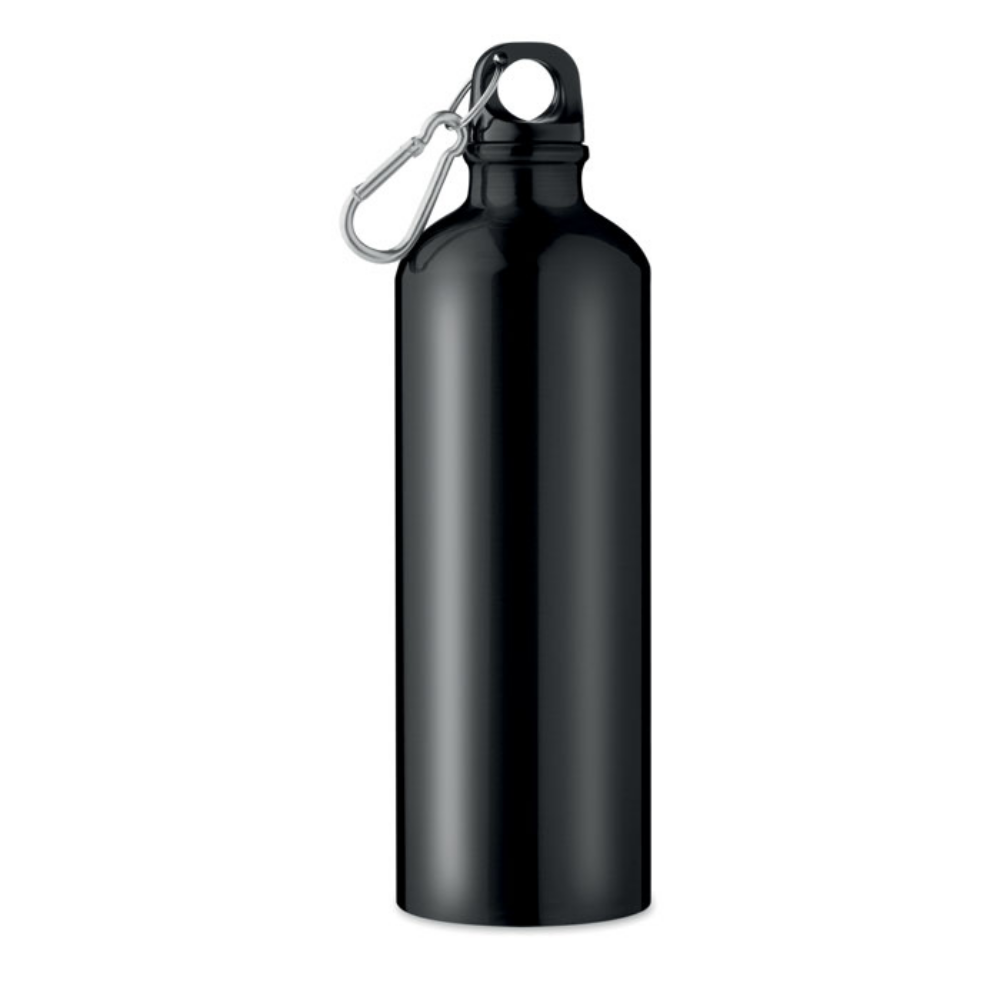Single Wall Aluminium Water Bottle with Carabiner - Bournemouth
