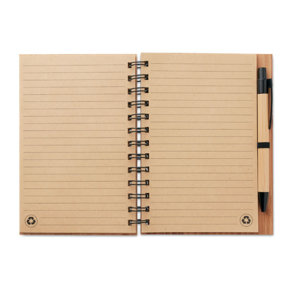 Un cuaderno con cubierta de bambú que viene con un bolígrafo a juego - Yafforth - Agoncillo