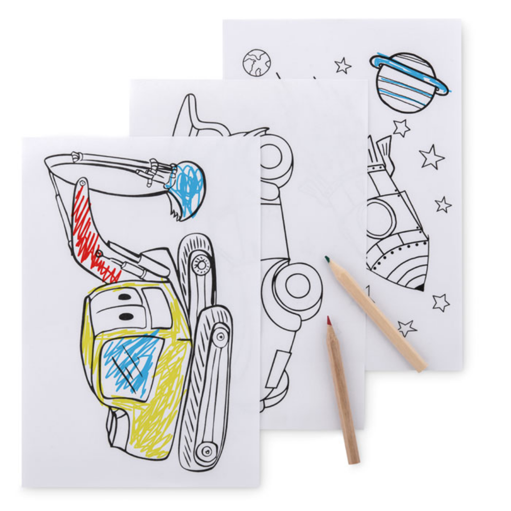 Set de colorear para niños con lápices, sacapuntas y borrador - Armiñón