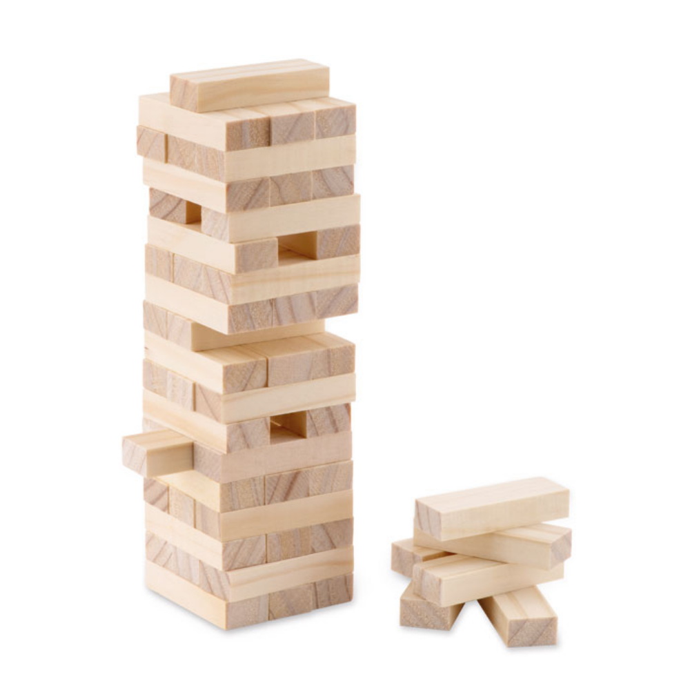 Wooden Toppling Tower Game with Cotton Carrying Pouch - Bromsgrove