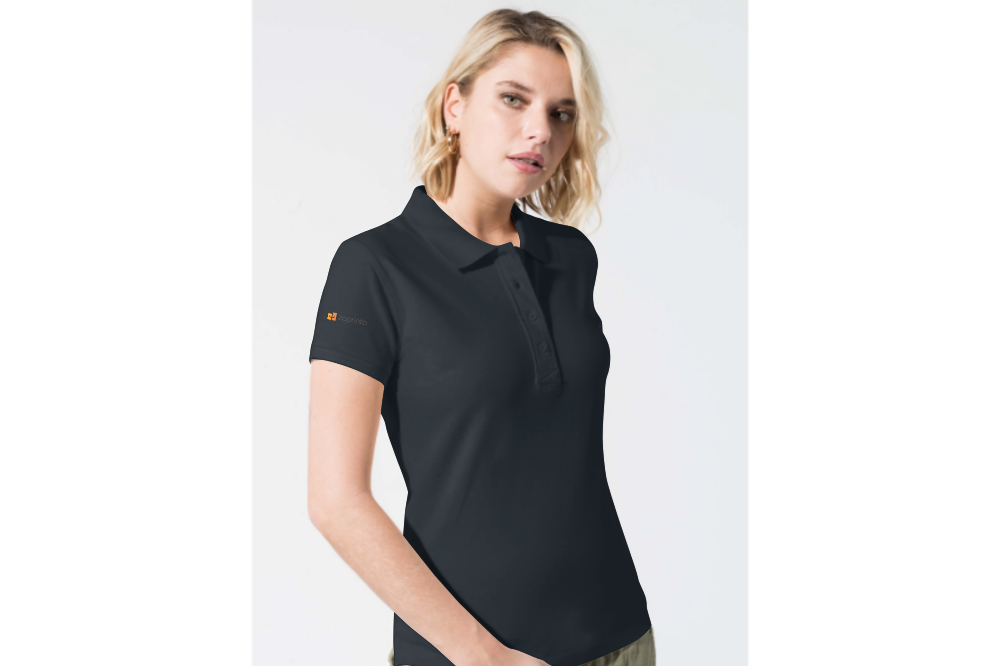 Women's polo shirt with short sleeves