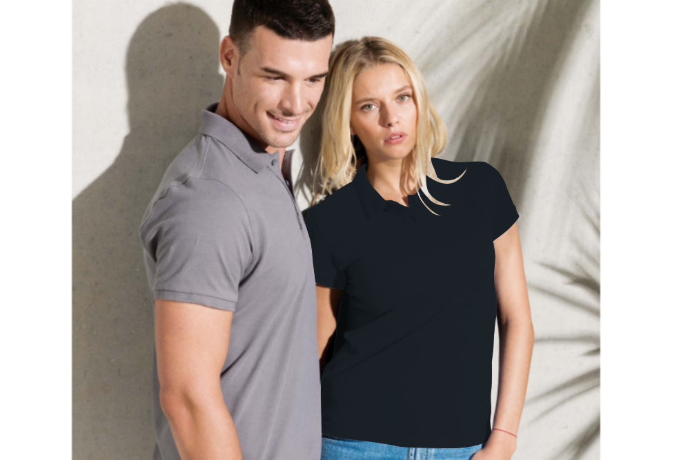 Women's polo shirt with short sleeves