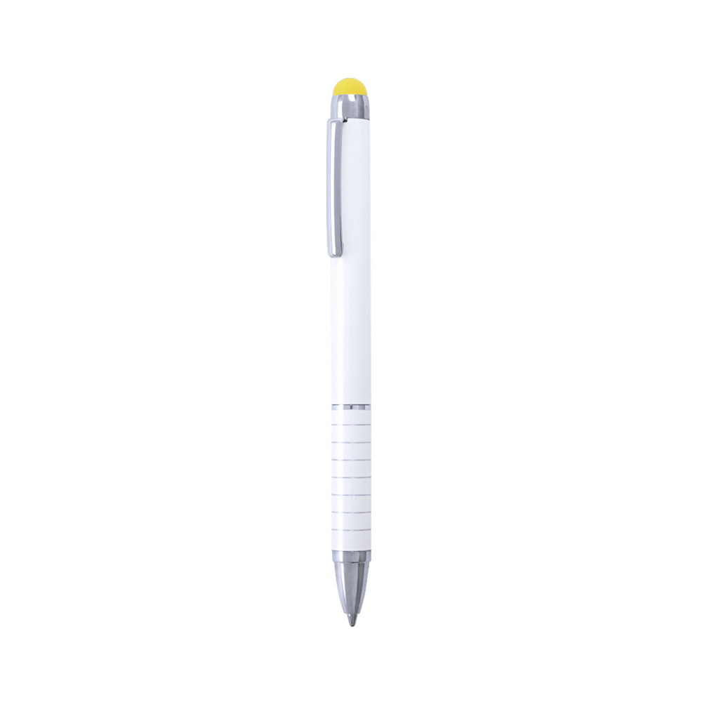 Kugelschreiber bedrucken Metall weiß mit Touchpen - Kadiri