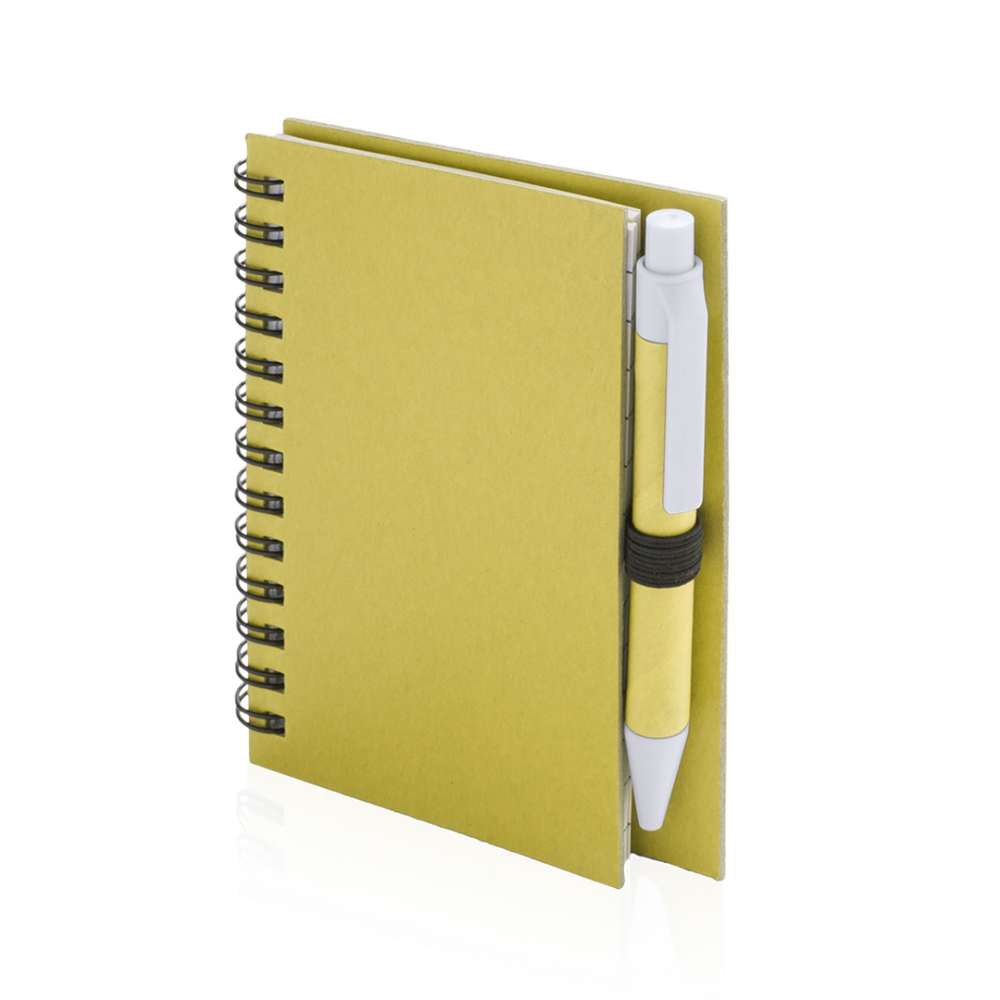Recycled Cardboard Ring Notebook with Ball Pen - Egham