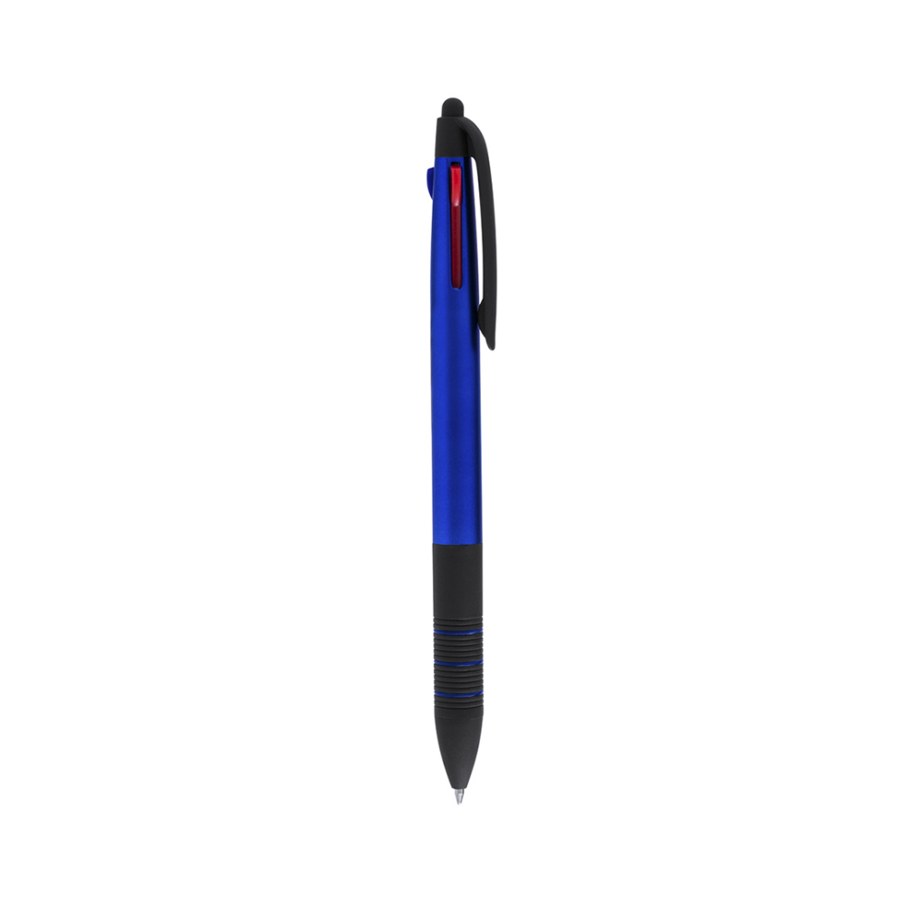 A 3-in-1 retractable pen with a push button mechanism and a pointer feature - Itchen Stoke