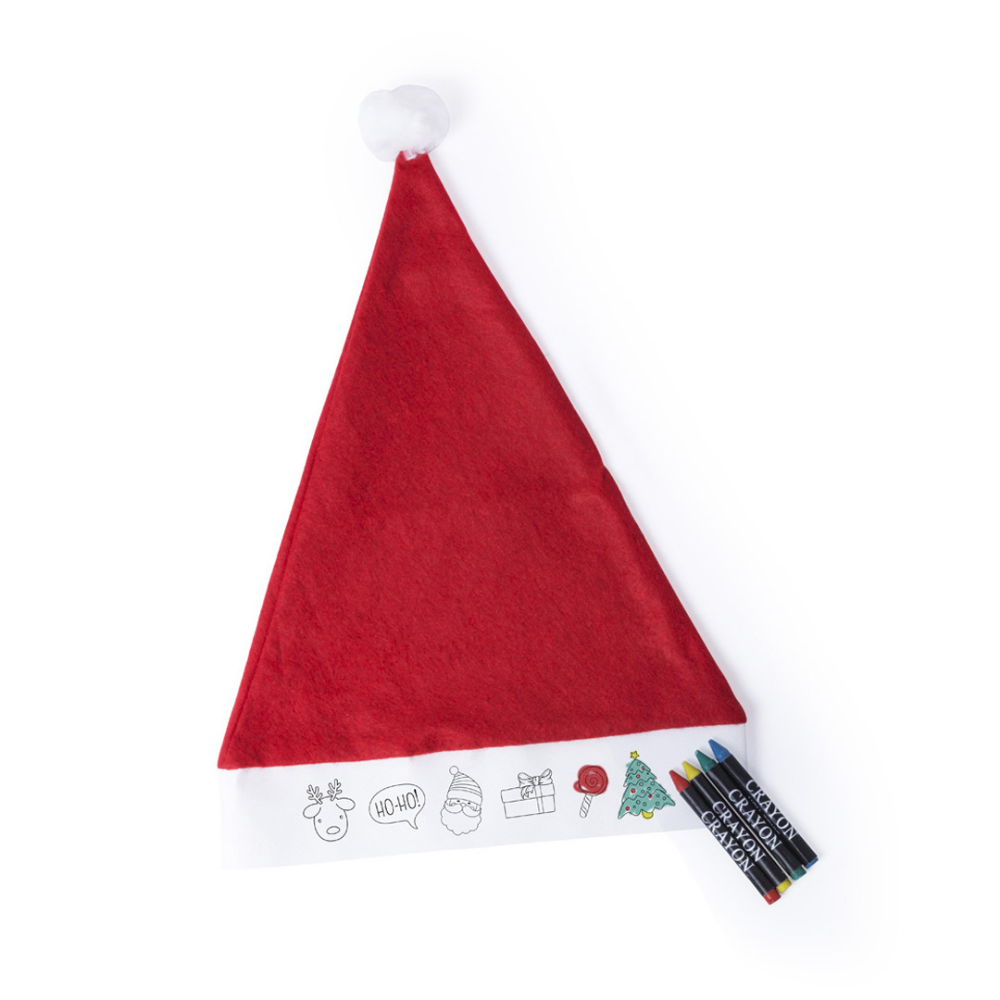 Set de colorear de Sombrero de Santa Claus para niños - Moyuela