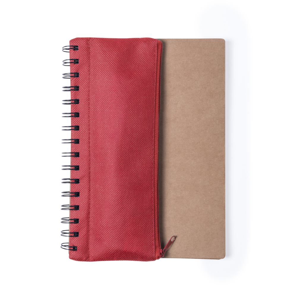 Ring notepad made of recycled cardboard that comes with a set of stationery - Monmore Green