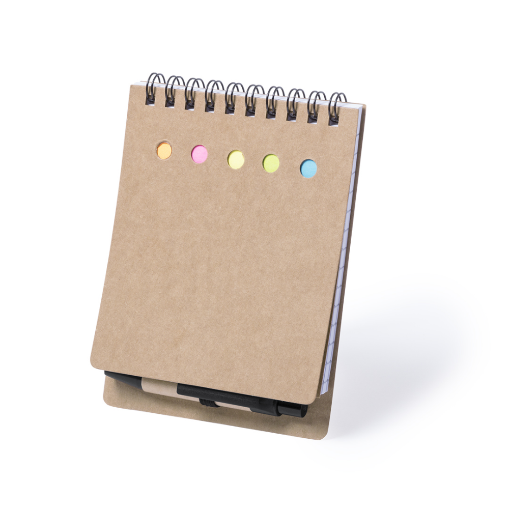 Recycled Cardboard Sticky Notes and Pen Set - Hinckley