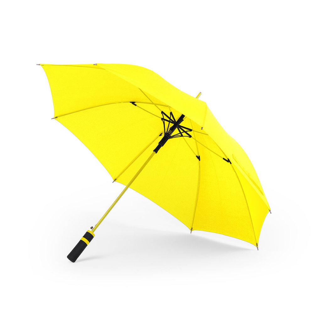 An umbrella made from wind-resistant Pongee fabric. It has eight panels and features a two-tone foam handle. - Bowdon
