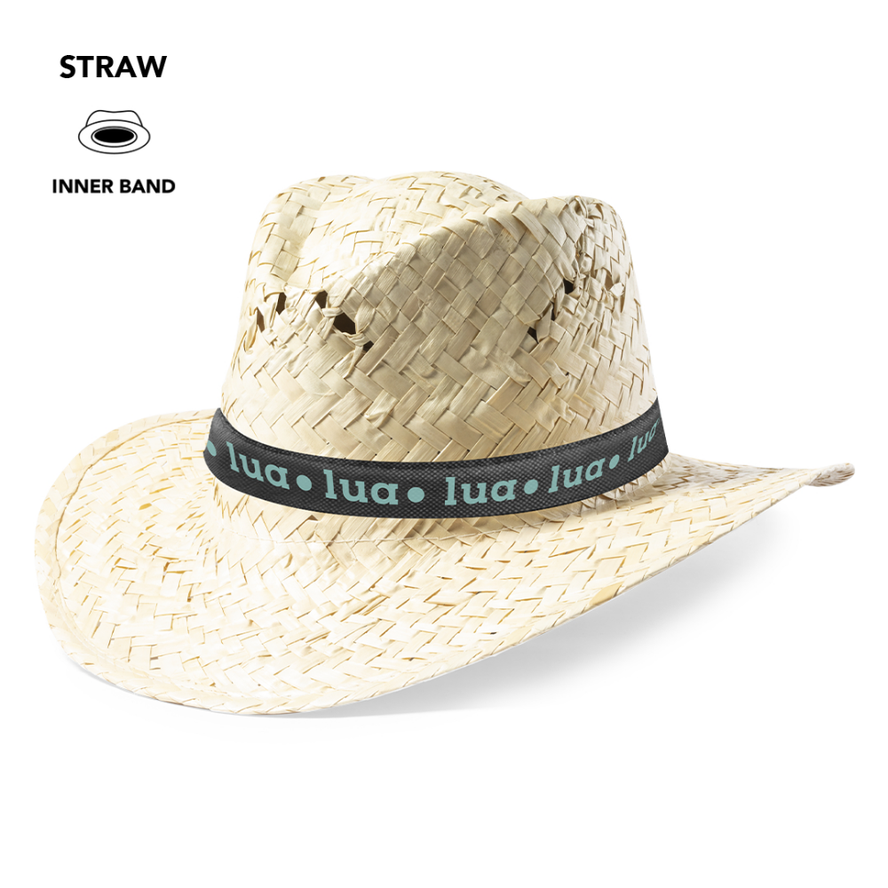 Chapeau de paille blanc avec ruban intérieur confortable et trous de ventilation - Mornay-Berry