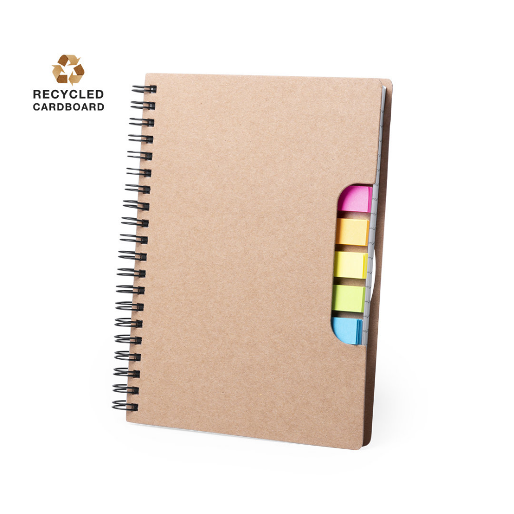 Recycled Cardboard Ring Notepad with Adhesive Notes - Sparsholt