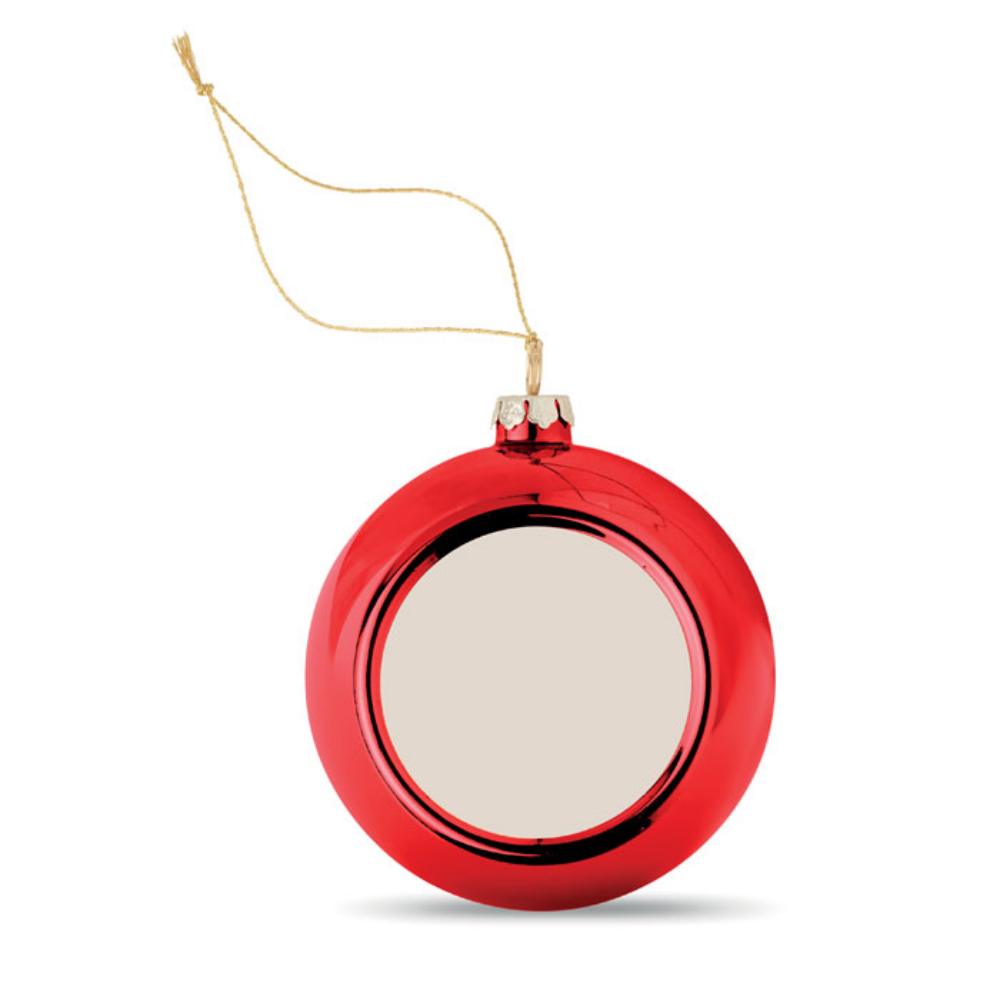 Bright Christmas ornament with a plate printed using sublimation method. - Daventry