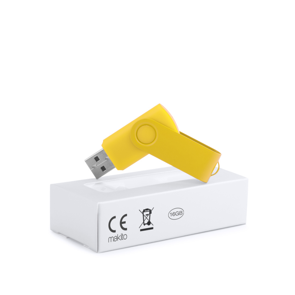 USB Stick bedrucken mit drehbarem Deckel 16 GB - Apfel