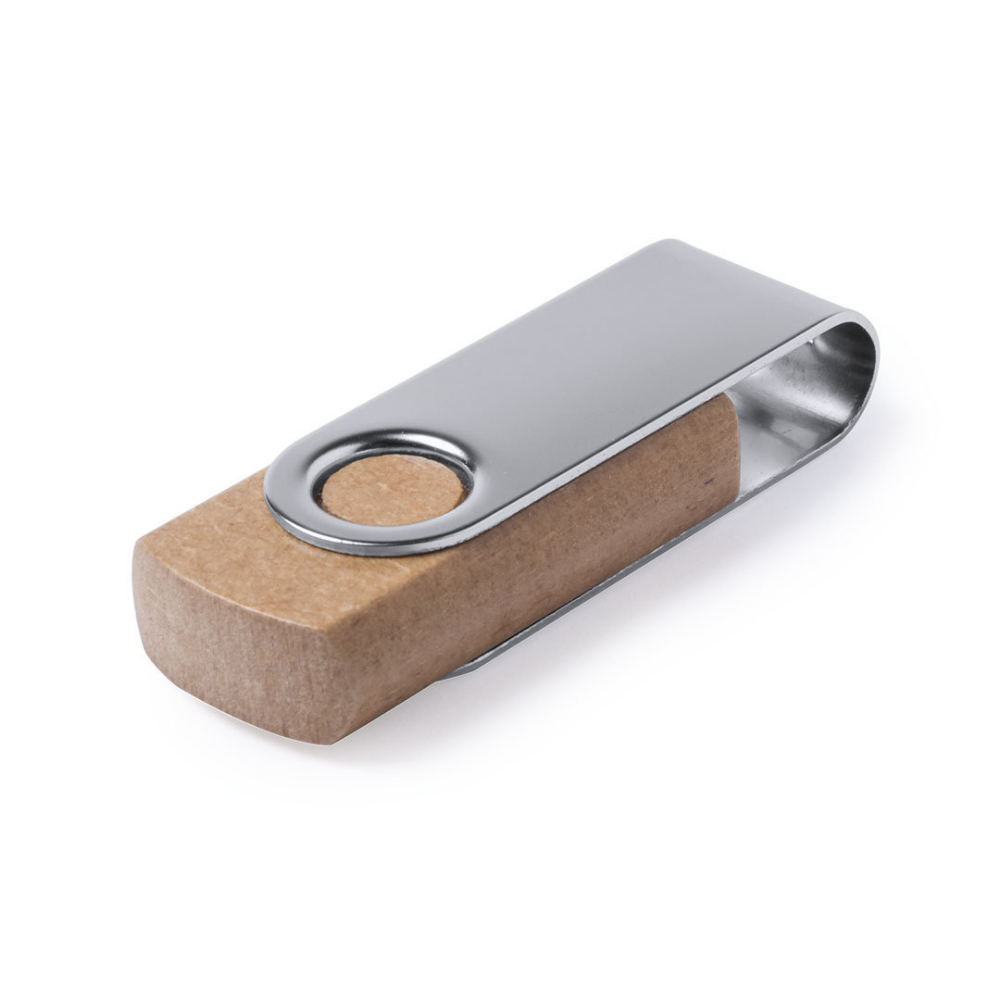 Chiavetta USB in cartone riciclato da 16GB con clip metallica - Dongo