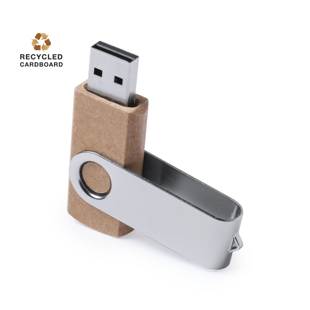 Chiavetta USB in cartone riciclato da 16GB con clip metallica - Dongo