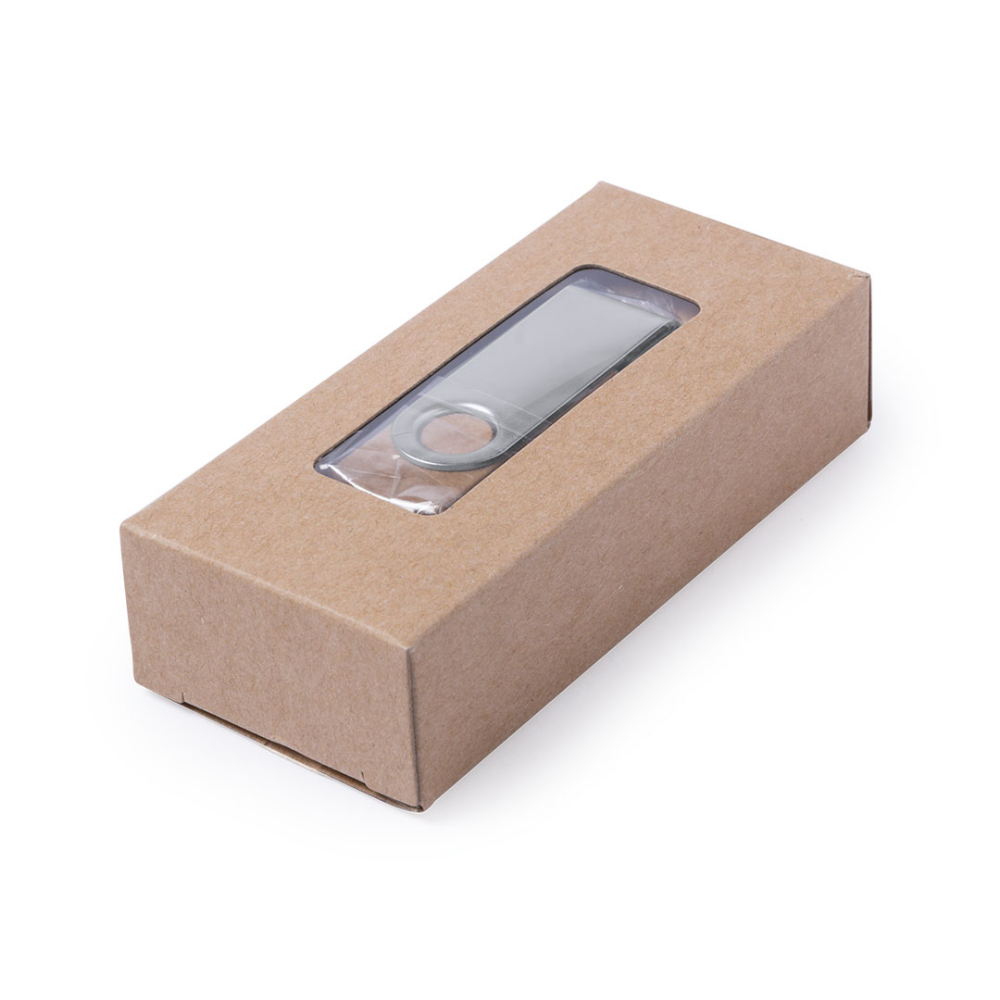 Memoria USB de cartón reciclado de 16GB con clip de metal - Castellar de Santiago