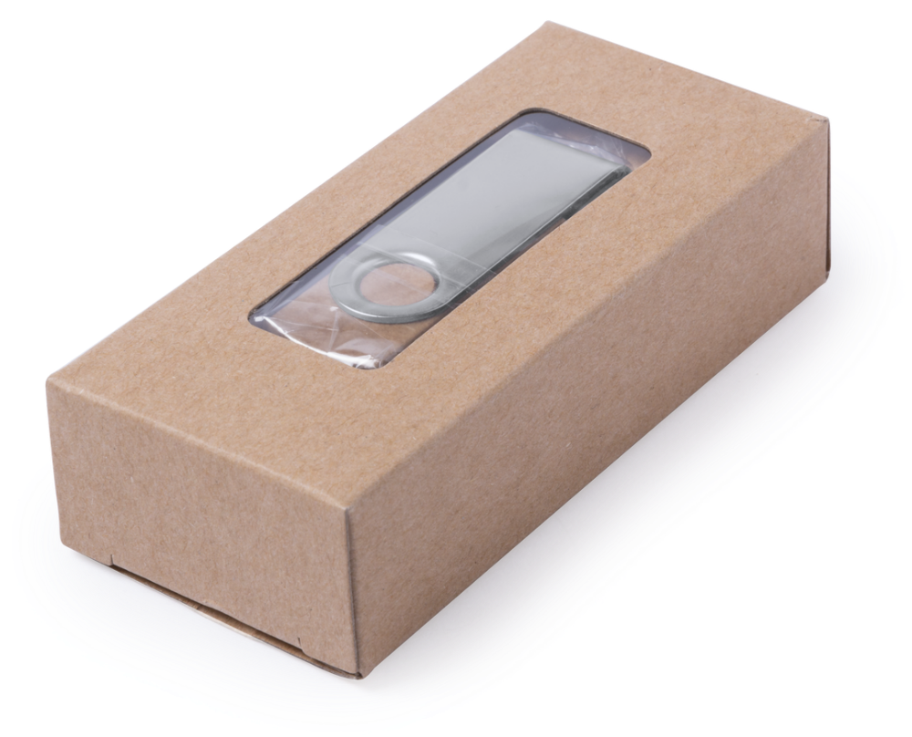 USB flash drive with a metal clip and 16GB storage capacity made out of recycled cardboard - Kincardine