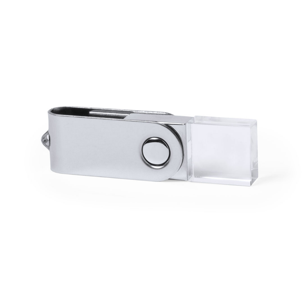 Memoria USB de 16GB con Logotipo Iluminado y Mecanismo de Giro - Navardún