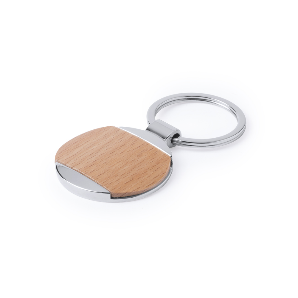 Personalisierter Schlüsselanhänger aus Holz und Metall - Colombes