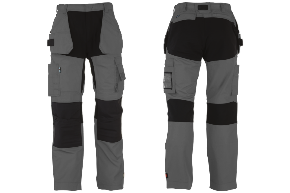 Multi-Pocket Stretchable Work Trousers with Cordura® Reinforcement - Tintern
