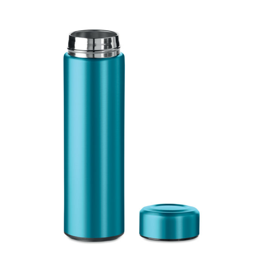 A vacuum flask that's insulated with double-wall stainless steel, and comes with a tea infuser. - Portchester