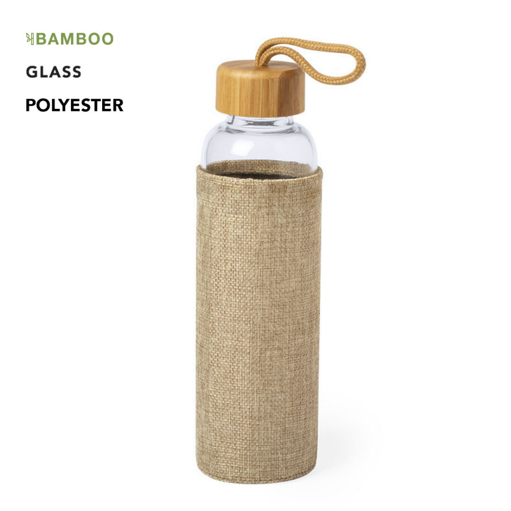 Bottiglia d'acqua in bamboo e vetro eco-compatibile - Ruino