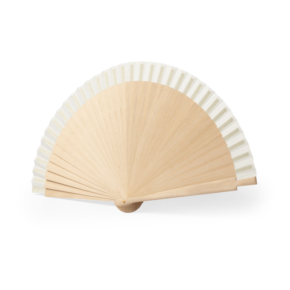 A wooden fan made from a ribbed cotton fabric from the Nature Line - Colchester