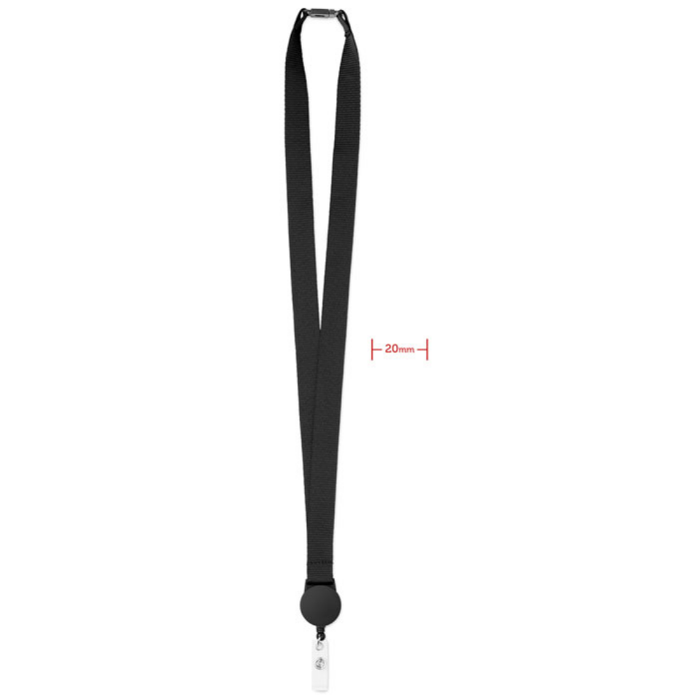 Polyester Lanyard with Retractable Badge Holder - Johnson Fold
