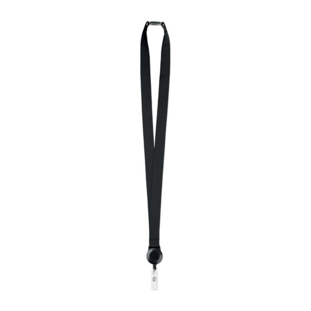 Polyester Lanyard with Retractable Badge Holder - Johnson Fold
