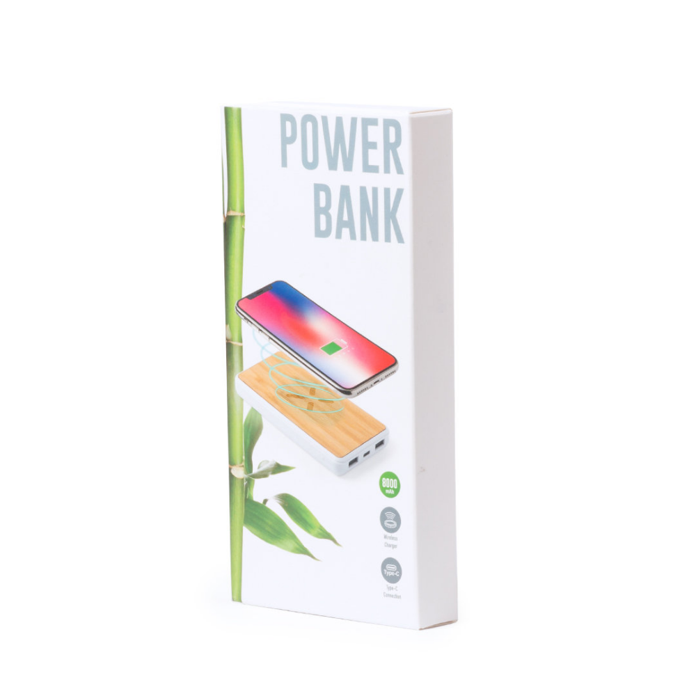 8,000 mAh Bamboo Wireless Charger Power Bank - Plungar