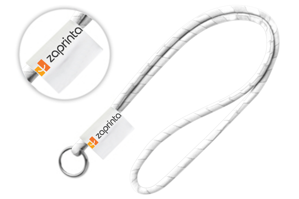 Round Polyester Lanyard with Woven Label and Keyring - Pitlochry