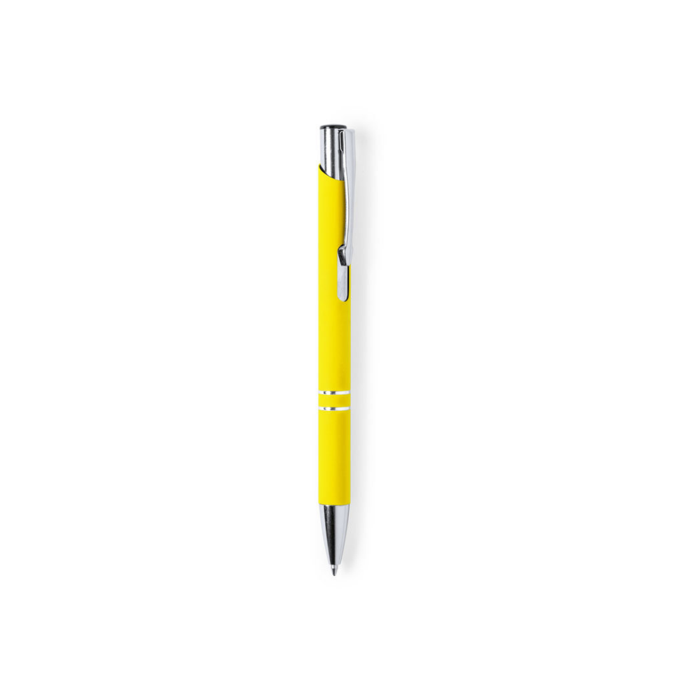 Kugelschreiber bedrucken Metall mit Gummibeschichtung - Okichi